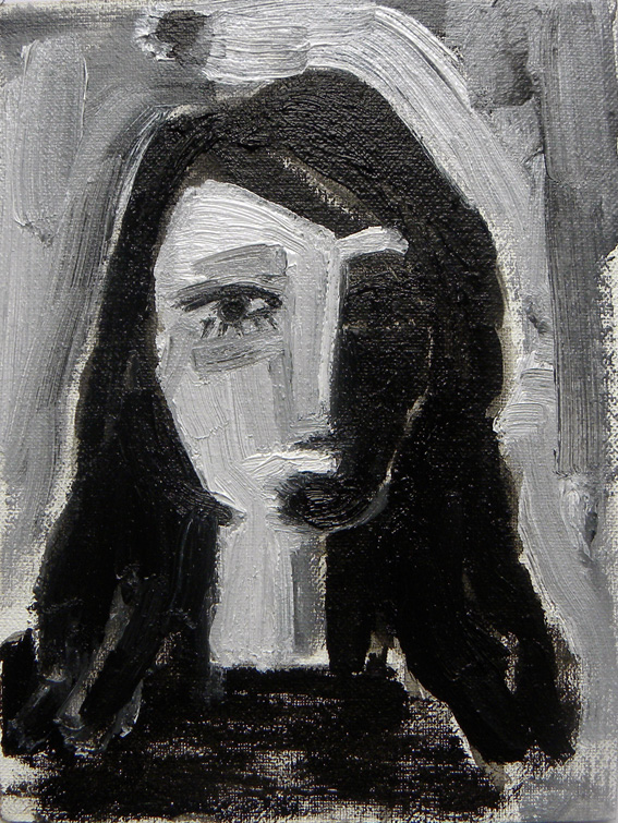 Cabeza de mujer. Tête de femme. Óleo sobre tabla entelada. 2010.