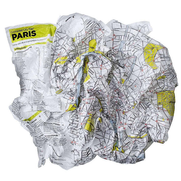 Crumpled City Maps. City: Paris