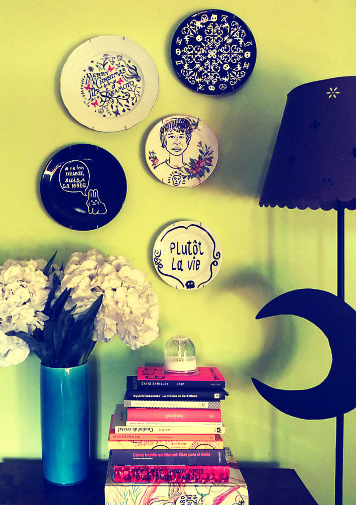 Plates collage on the wall