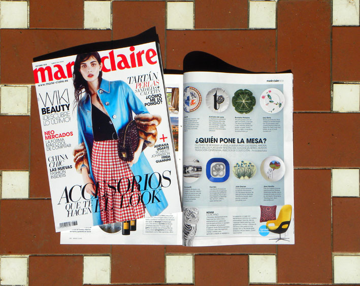 Los platos Luna Art en Marie Claire Octubre 2013