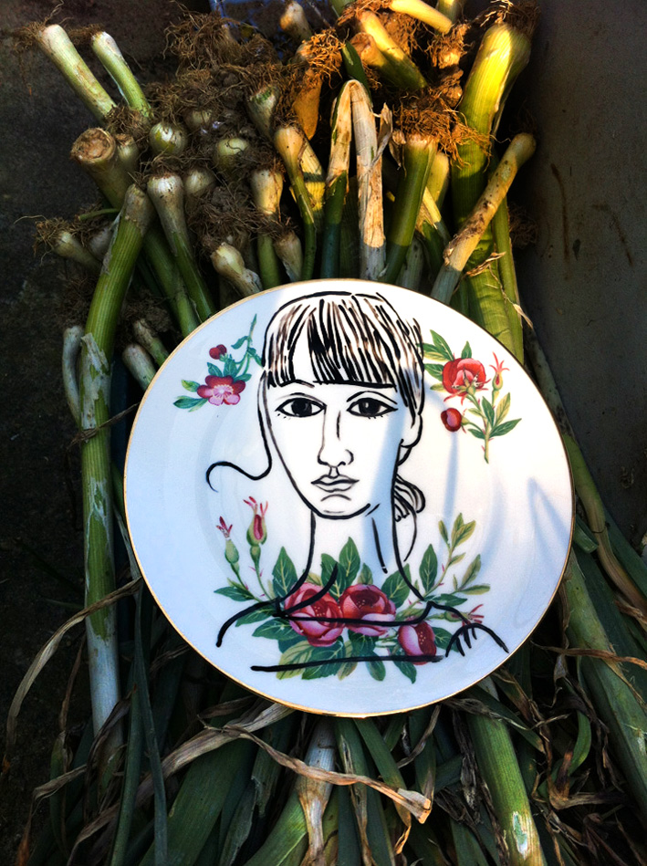 Portraits on plates