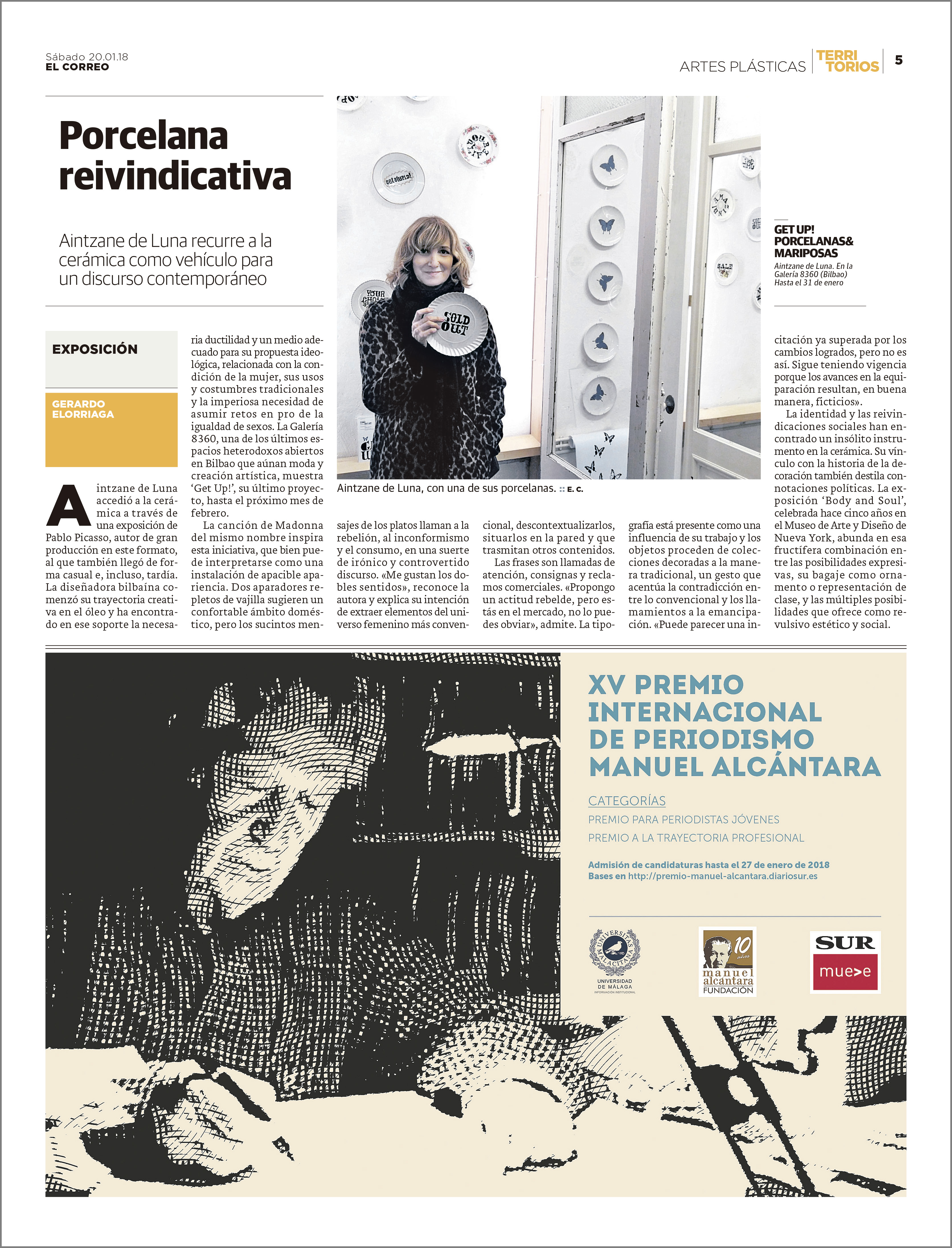 Porcelana Reivindicativa. Aintzane De Luna en Territorios de El Correo