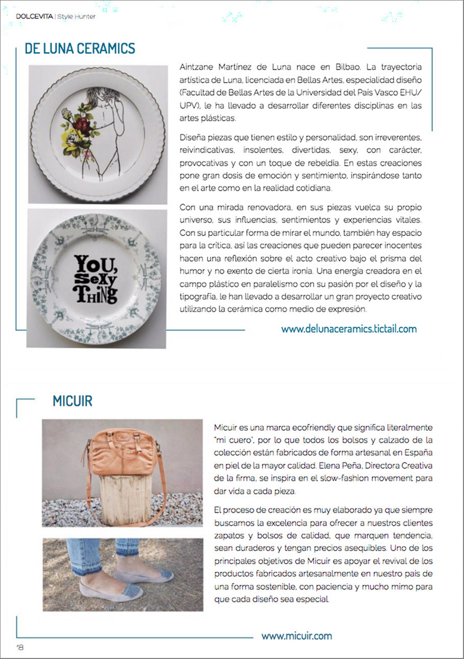 Deluna Ceramics en Revista Dolce Vita