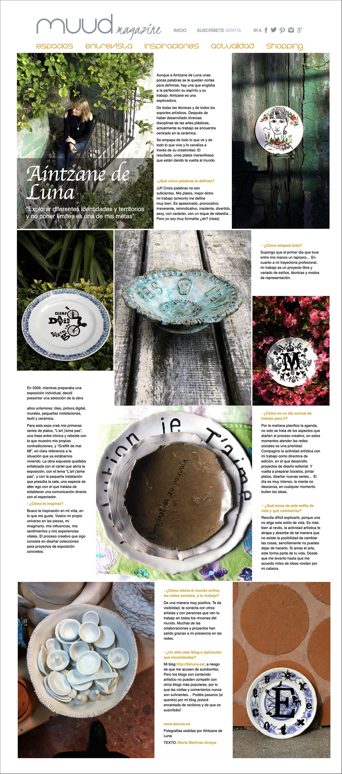 Deluna Ceramics en Muud Magazine